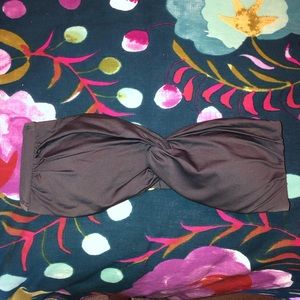 Dark Grey Strapless Swim Top